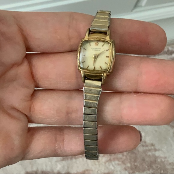 Vintage Gold & Silver Expansion Stretchy Band Wrist Watch Unisex Adult Unique - Picture 8 of 16